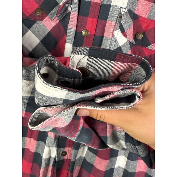 Wolverine Plaid Flannel Button Up Jacket Quilt Interior Shacket Pink Red Mens XL - Picture 5 of 10